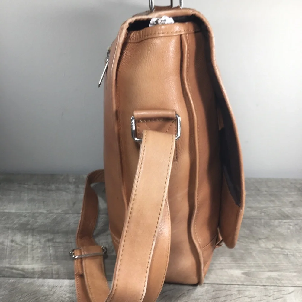Vintage Brown Leather Messenger Shoulder Laptop School College Handbag Purse Bag